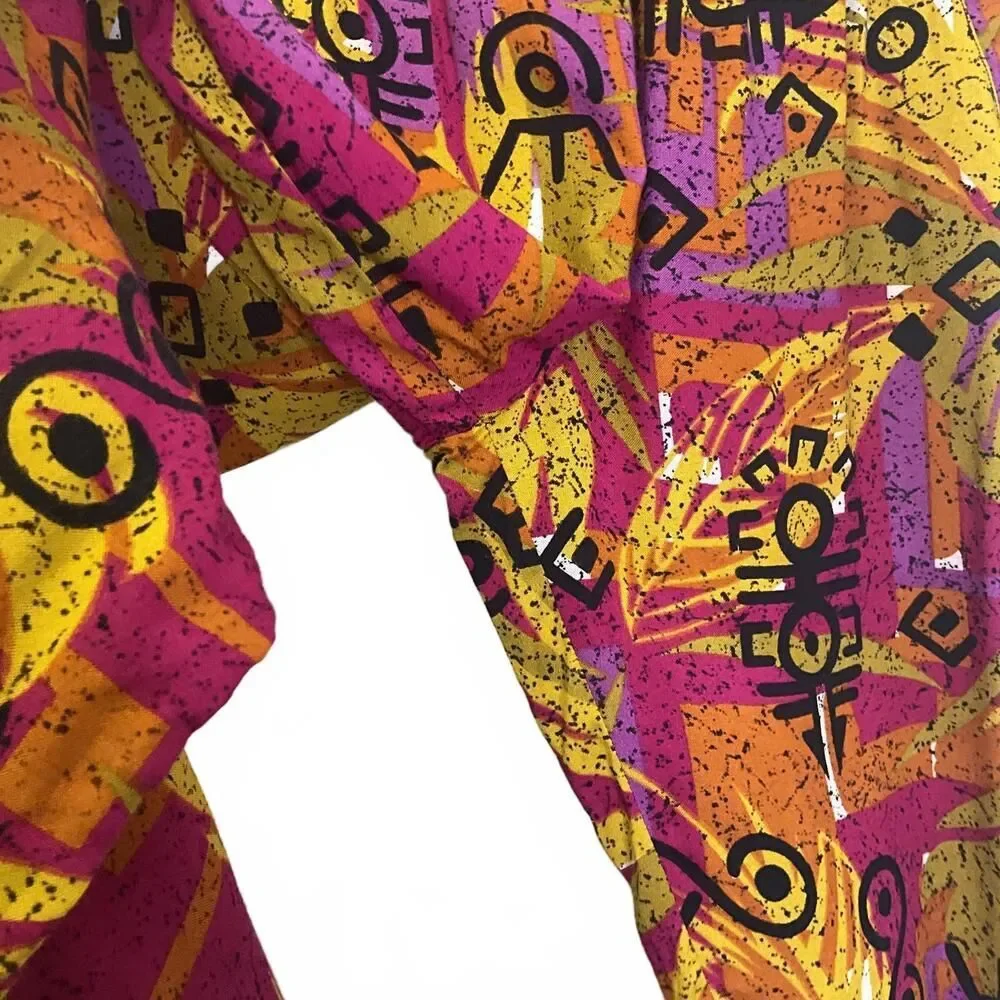 Vintage 90s Happy Legs Women's Small Multicolored Retro Psychedelic Pants - Picture 3 of 9